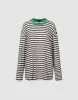 Striped Crew Neck Loose T-Shirt sold by Urban Revivo