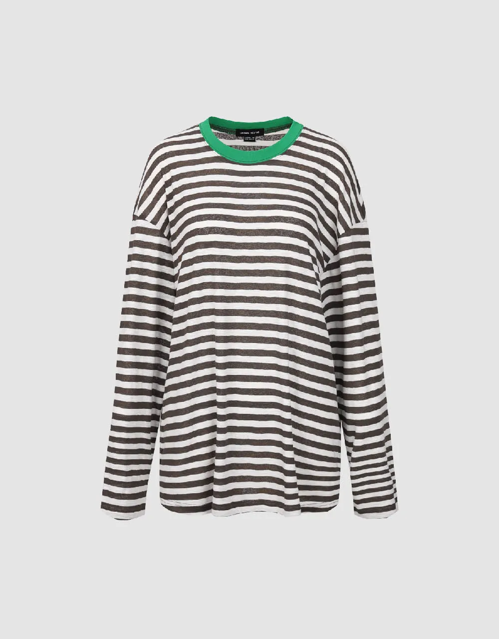 Striped Crew Neck Loose T-Shirt sold by Urban Revivo product image thumbnail 2
