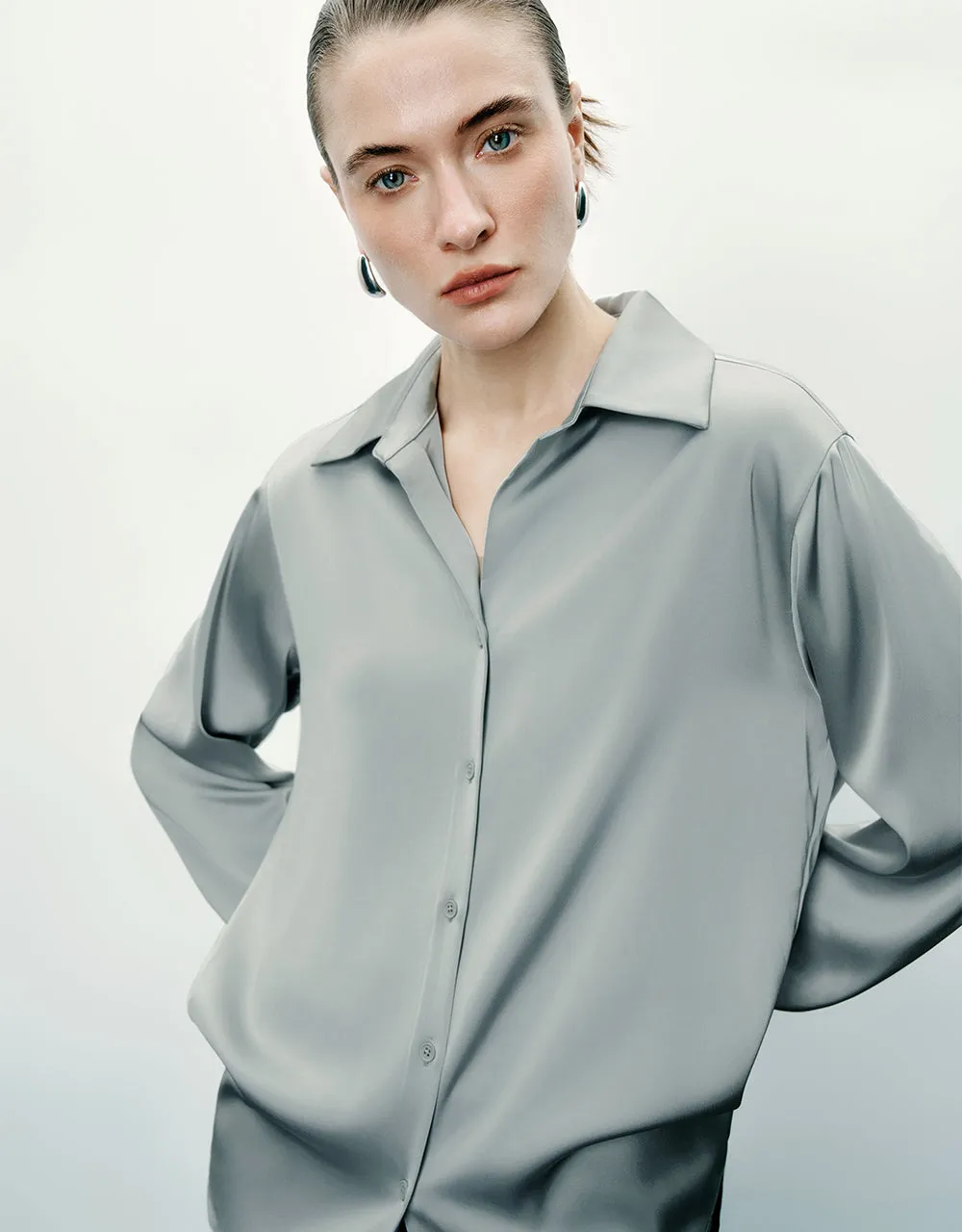 Button Up Straight Shirt sold by Urban Revivo product image thumbnail 3