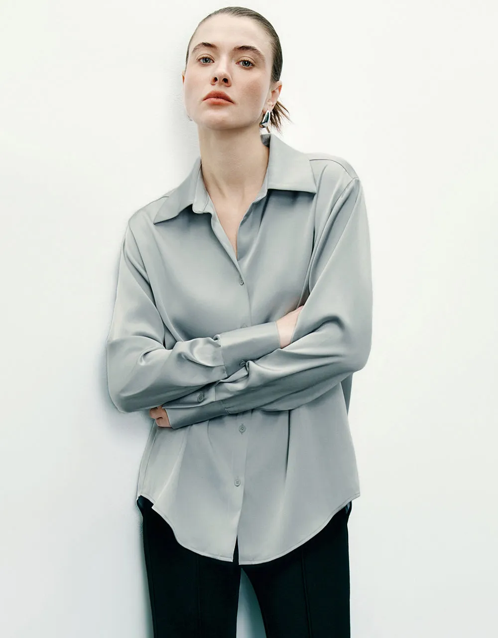 Button Up Straight Shirt sold by Urban Revivo