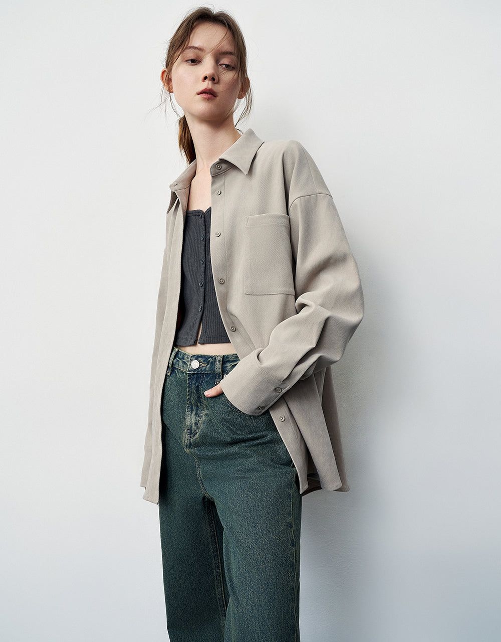 Button Up Straight Shirt sold by Urban Revivo product image thumbnail 3