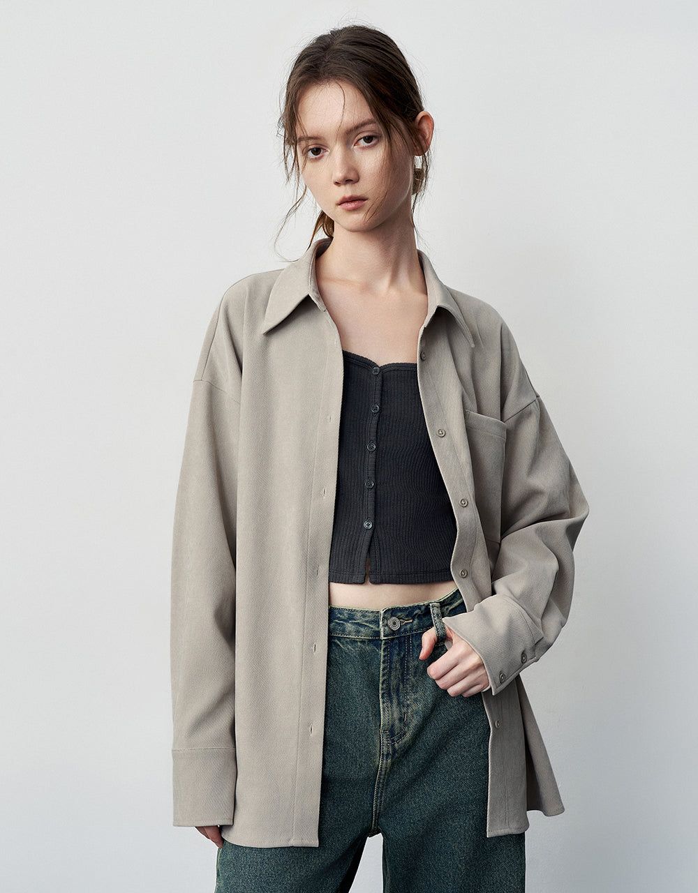 Button Up Straight Shirt sold by Urban Revivo