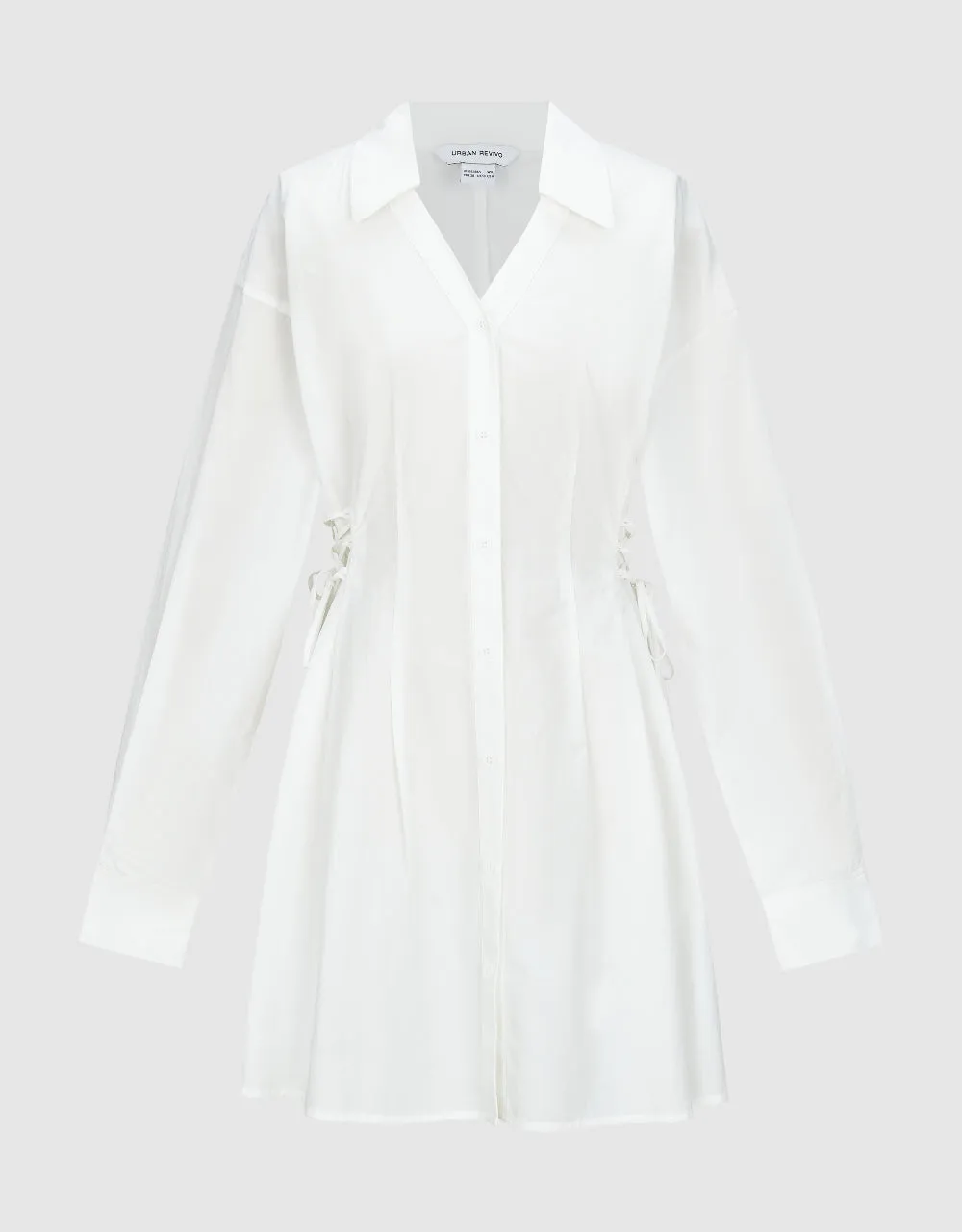 Lace Up Side Skater Shirt Dress sold by Urban Revivo