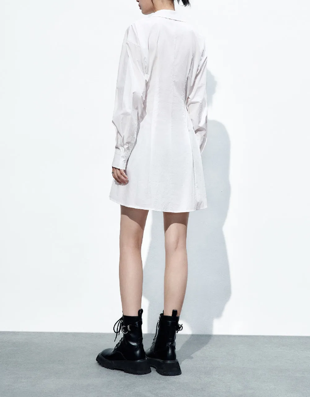 Lace Up Side Skater Shirt Dress sold by Urban Revivo product image thumbnail 4