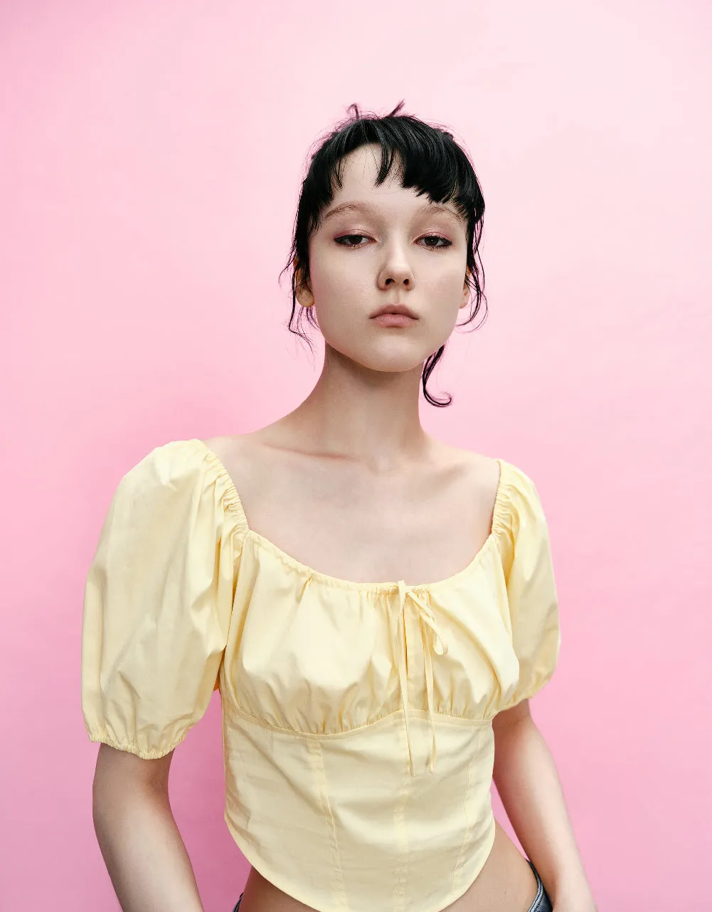 Puff Sleeve Crew Neck Overhead Shirt sold by Urban Revivo product image thumbnail 4