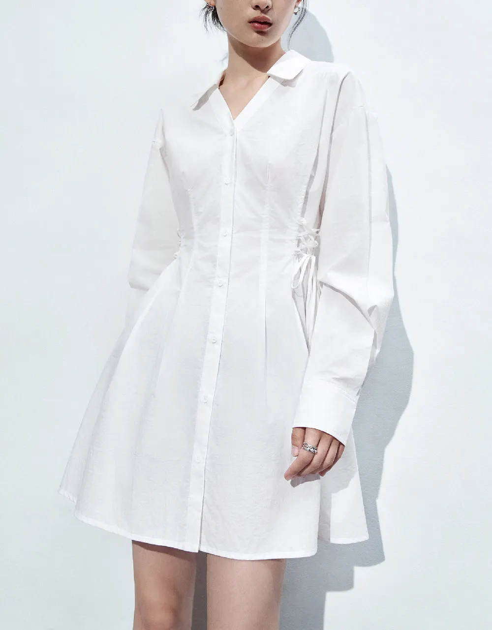 Lace Up Side Skater Shirt Dress sold by Urban Revivo product image thumbnail 2