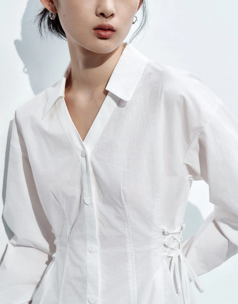 Lace Up Side Skater Shirt Dress sold by Urban Revivo product image thumbnail 5