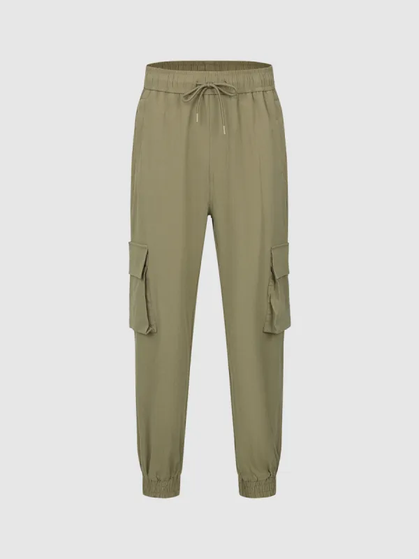 Drawstring Waist Loose Pants sold by Urban Revivo