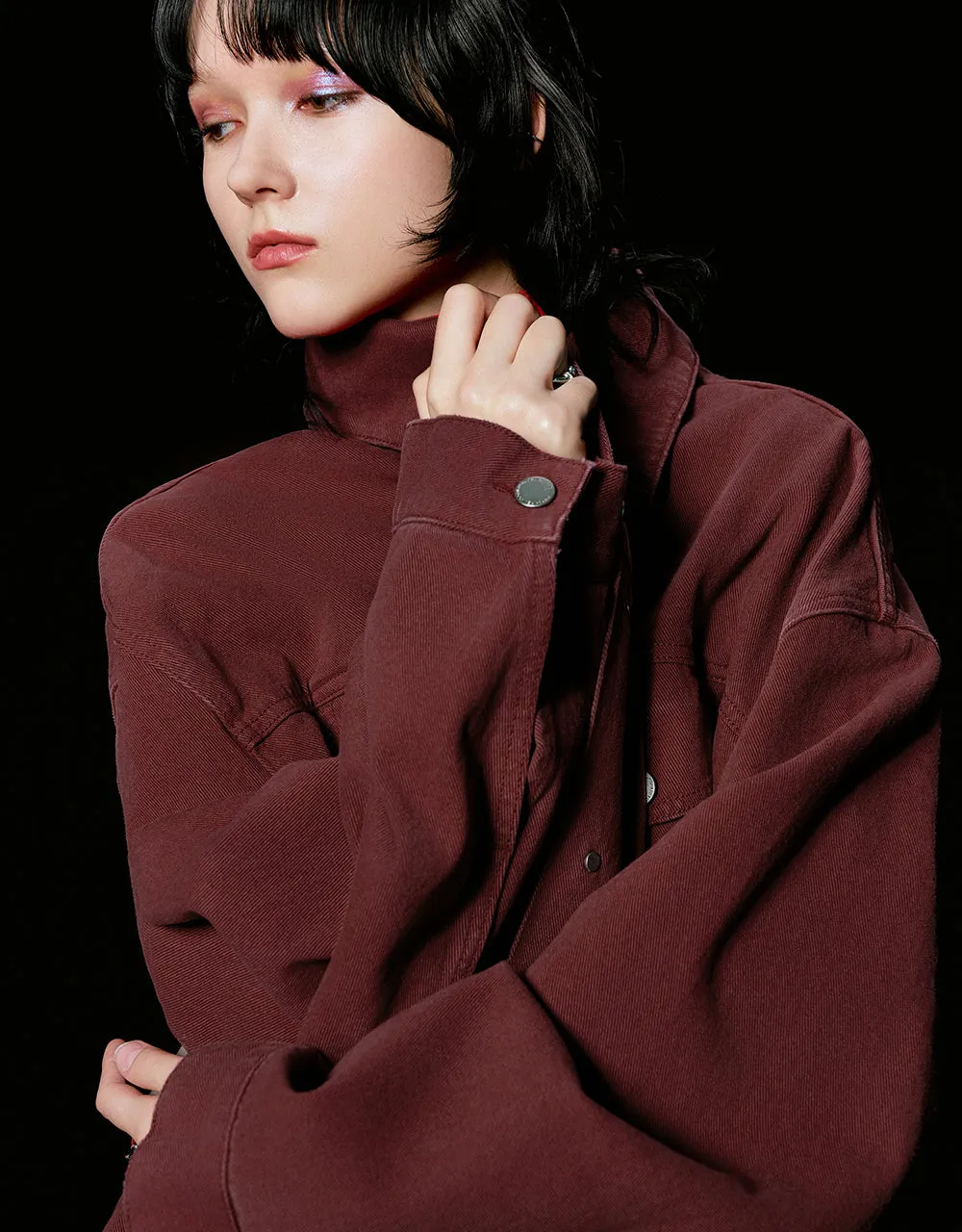 Press Buttoned Denim Jacket sold by Urban Revivo product image thumbnail 4