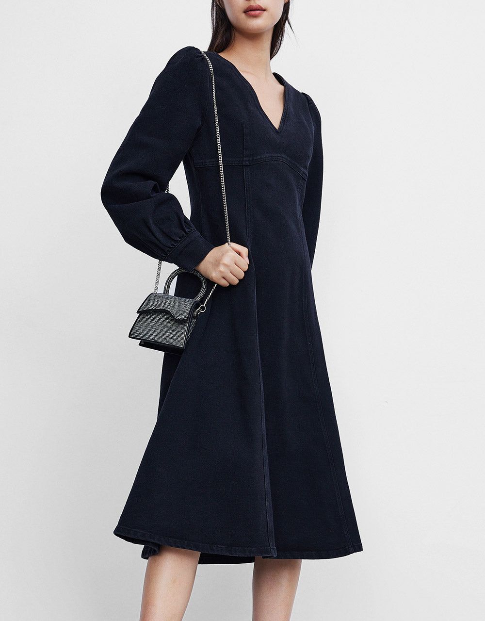 V Neck Puff Sleeve A-line Dress sold by Urban Revivo product image thumbnail 5