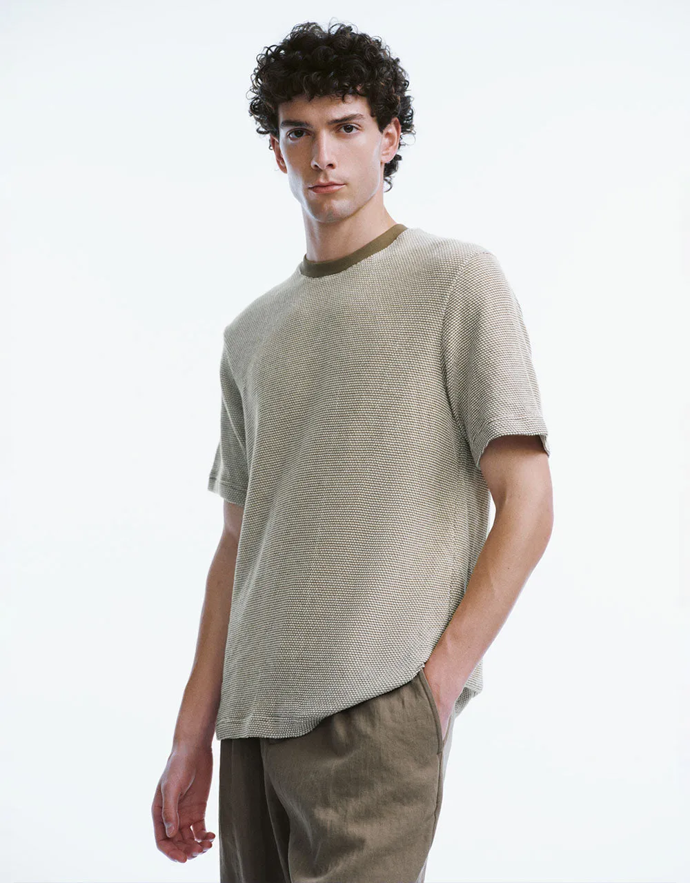 Crew Neck Knitted T-Shirt sold by Urban Revivo product image thumbnail 3