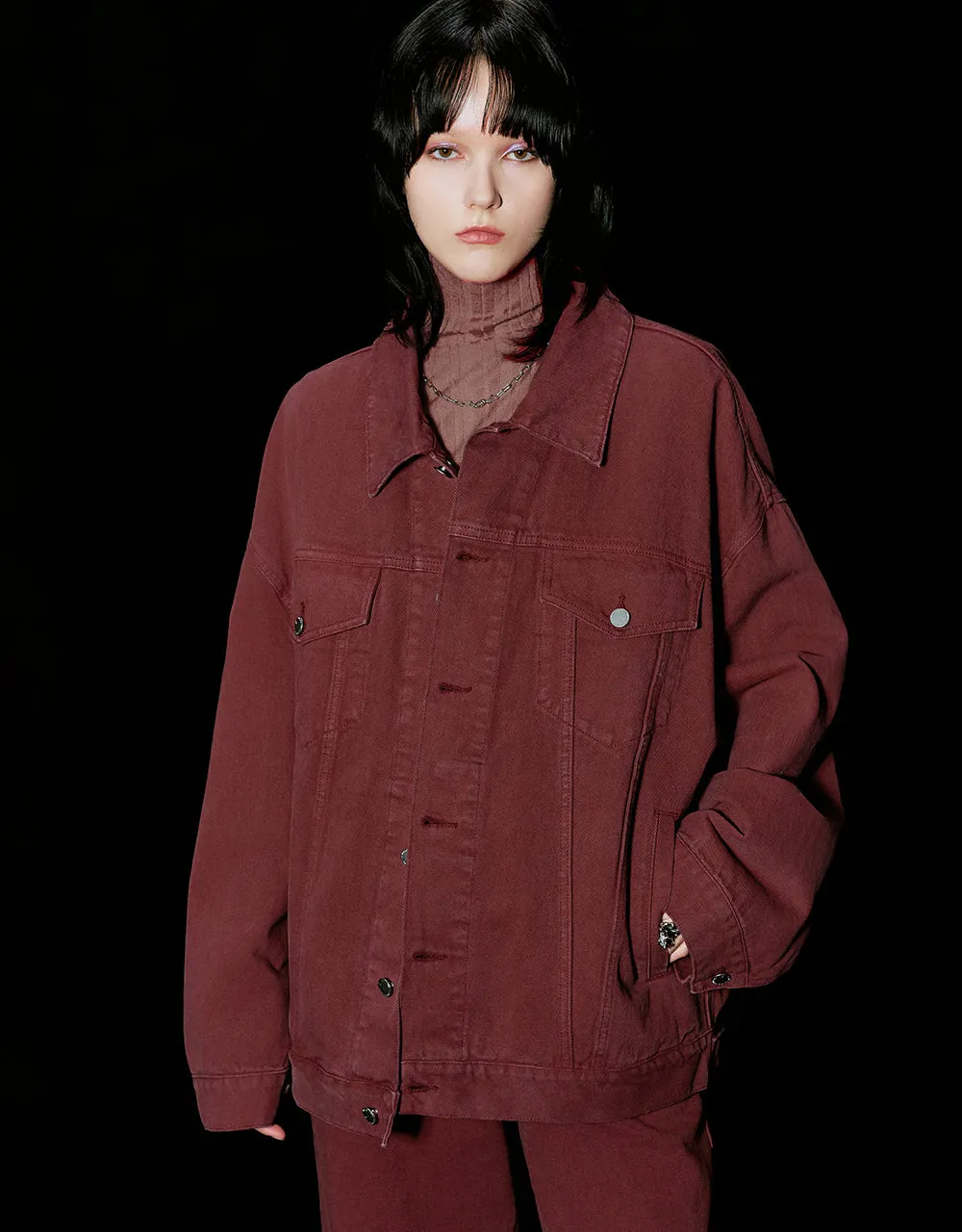 Press Buttoned Denim Jacket sold by Urban Revivo