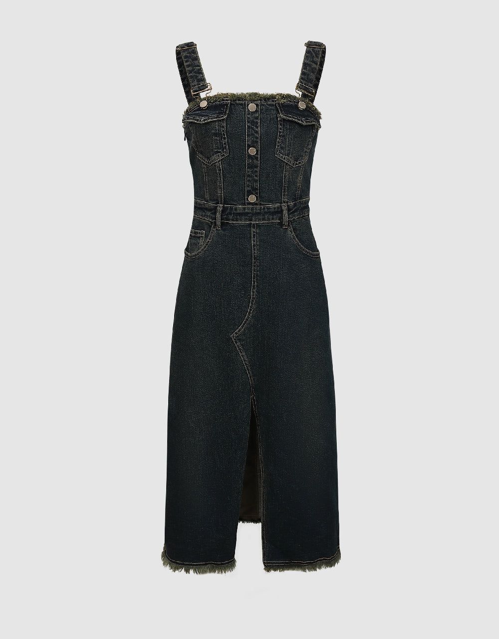 Split Hem Sleeveless Denim Dress sold by Urban Revivo