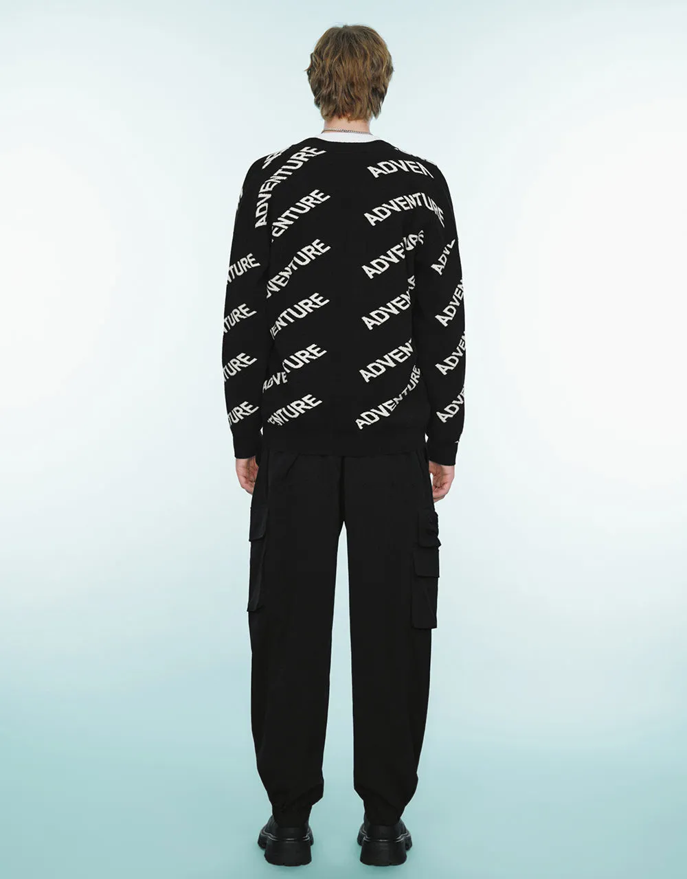 Monogram V-Neck Knitted Cardigan sold by Urban Revivo product image thumbnail 3