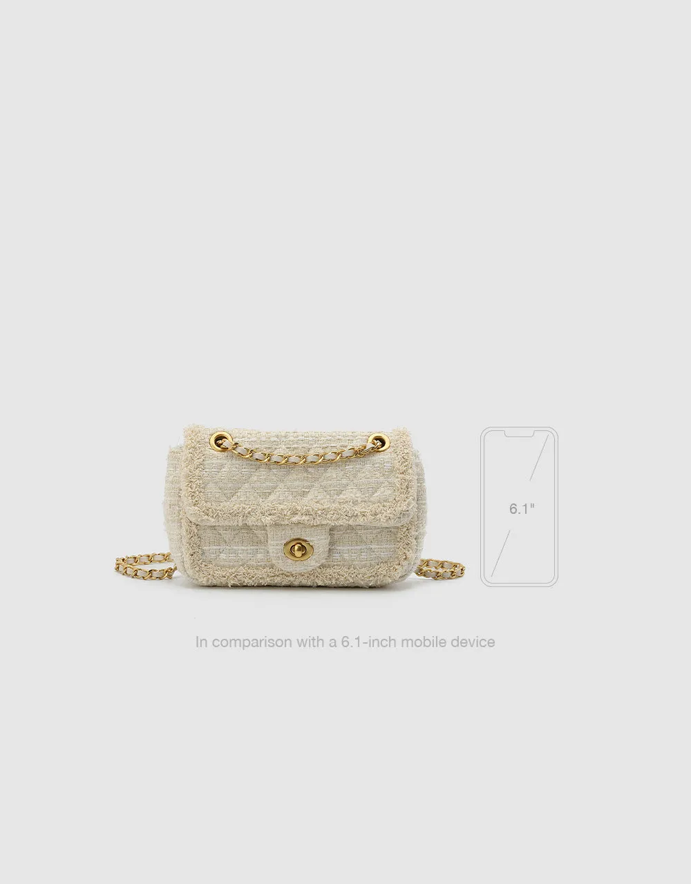 Raw Trim Quilted Flap Shoulder Bag sold by Urban Revivo product image thumbnail 3