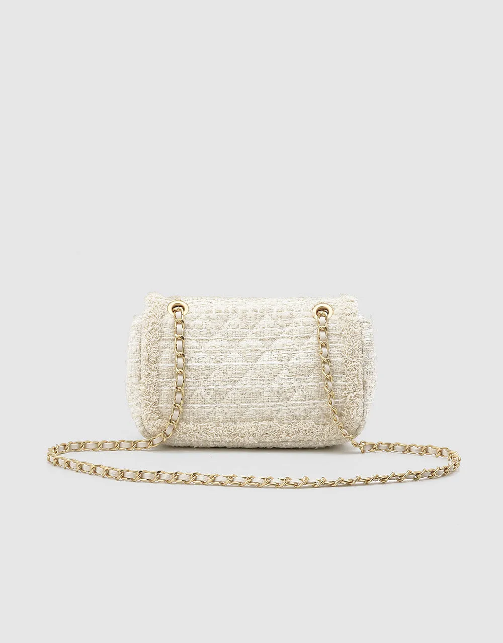 Raw Trim Quilted Flap Shoulder Bag sold by Urban Revivo product image thumbnail 4