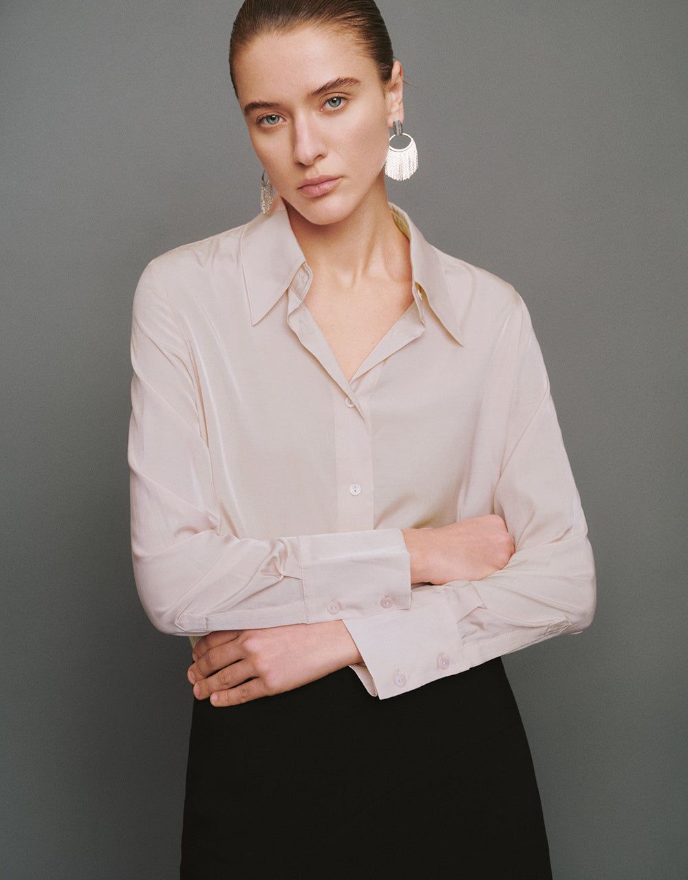 Button Up Straight Shirt sold by Urban Revivo