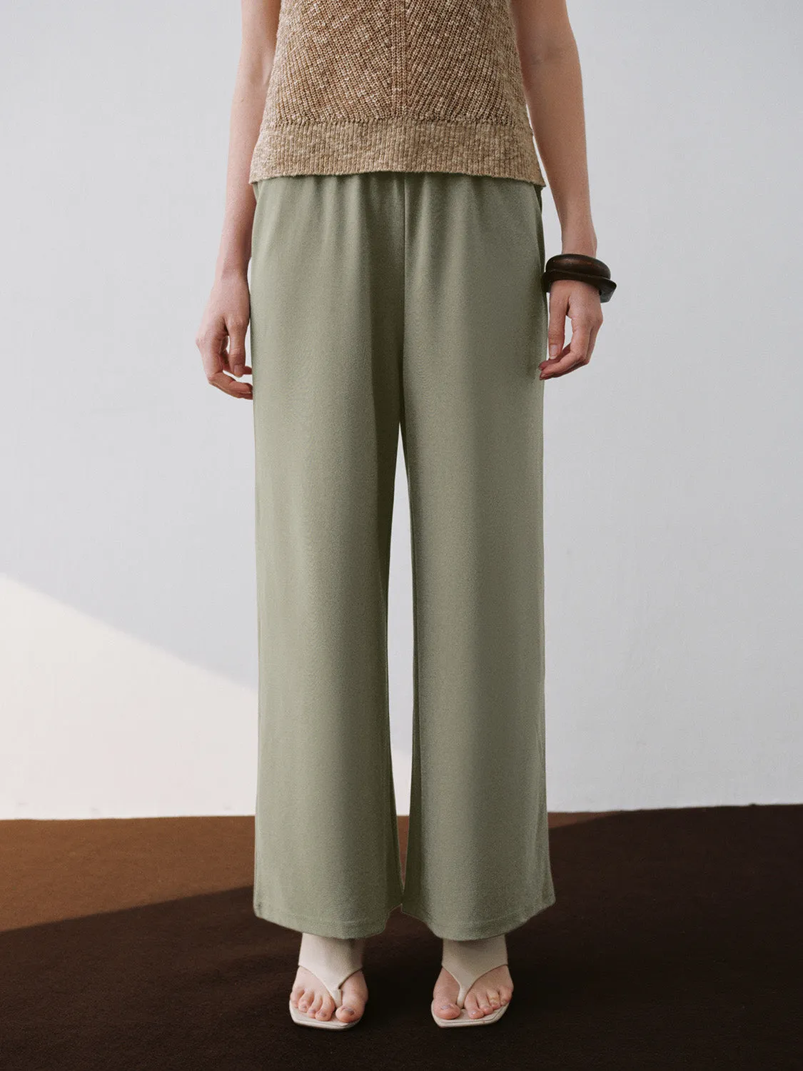 Elastic Waist Wide-Leg Pants sold by Urban Revivo product image thumbnail 2