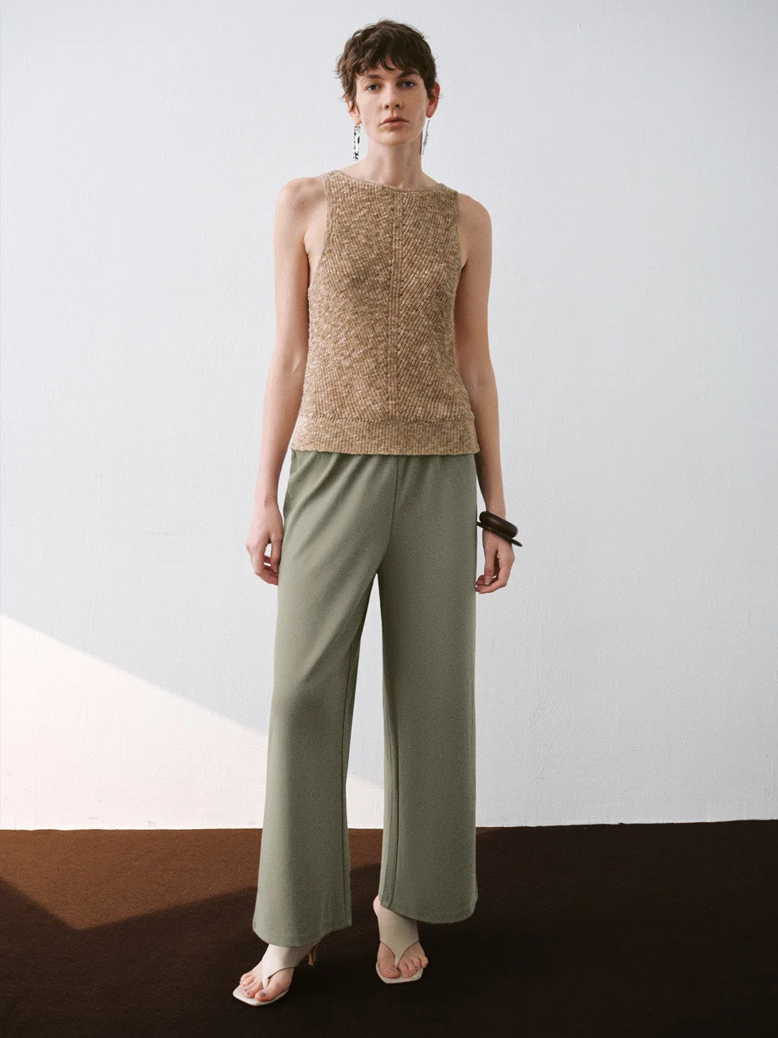 Elastic Waist Wide-Leg Pants sold by Urban Revivo product image thumbnail 5