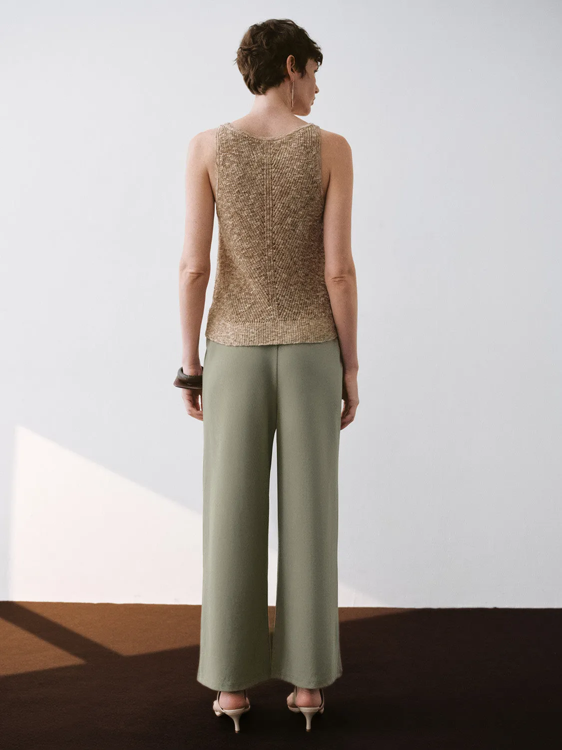 Elastic Waist Wide-Leg Pants sold by Urban Revivo product image thumbnail 4