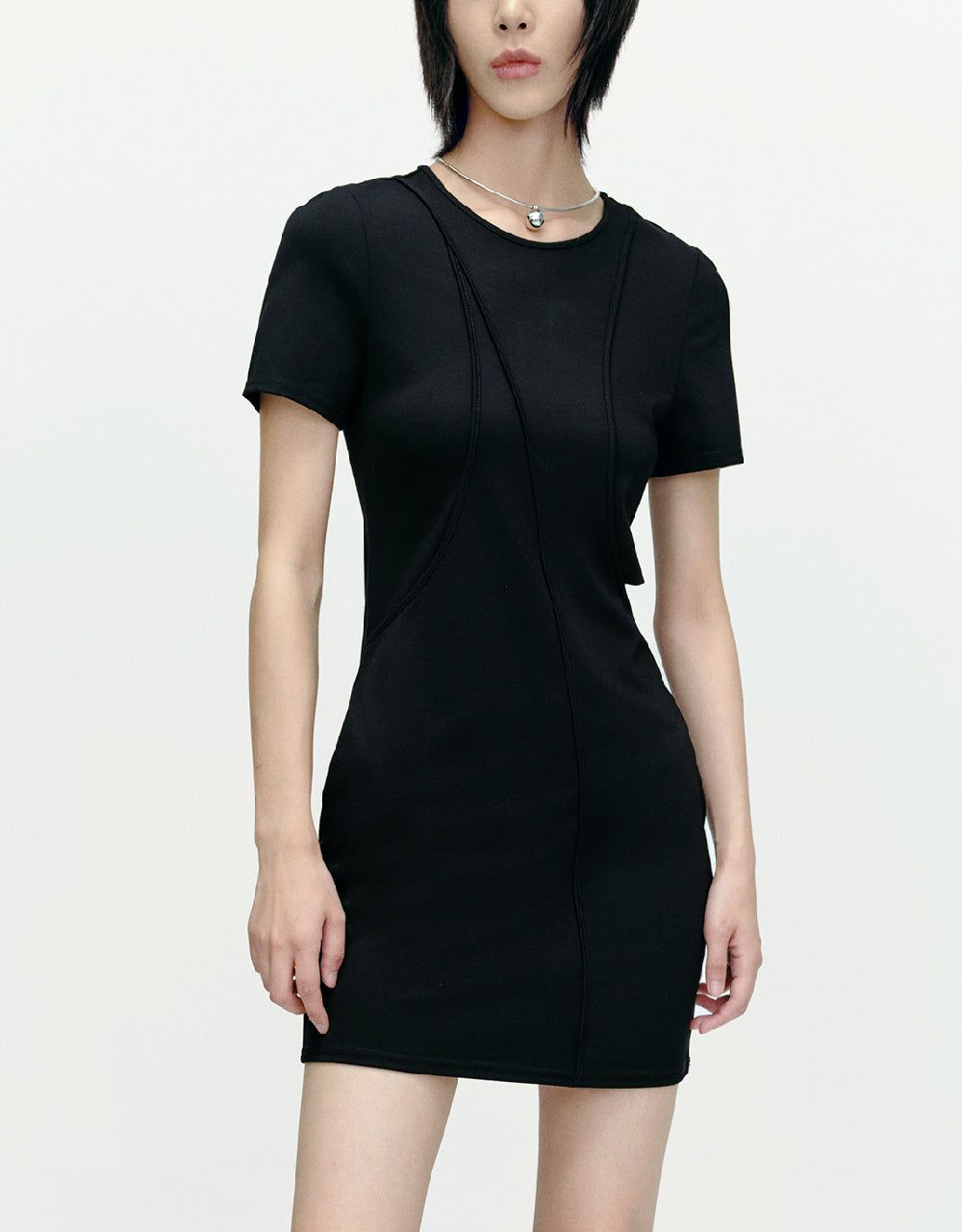 Cut-Out Crew Neck Skinny Dress sold by Urban Revivo product image thumbnail 2