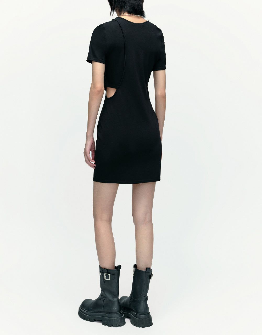 Cut-Out Crew Neck Skinny Dress sold by Urban Revivo product image thumbnail 4
