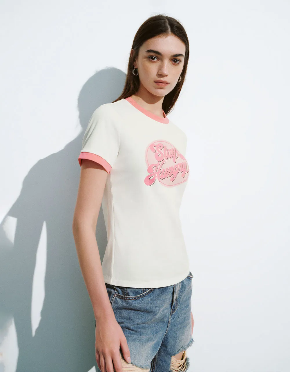 Printed Crew Neck Straight T-Shirt sold by Urban Revivo product image thumbnail 3