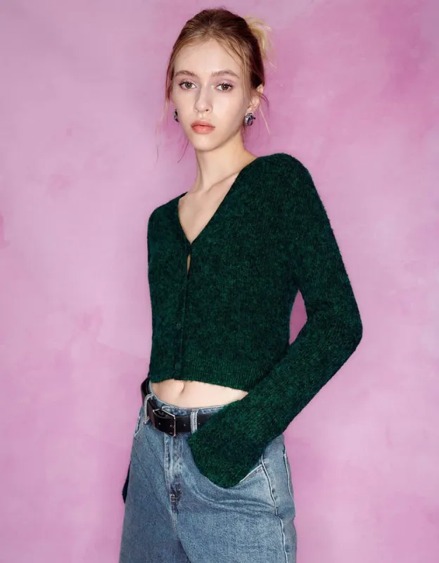 V-Neck Knitted Cardigan sold by Urban Revivo