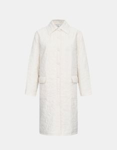 Textured Floral Embroidery Button Up Lightweight Winter Coat sold by Urban Revivo