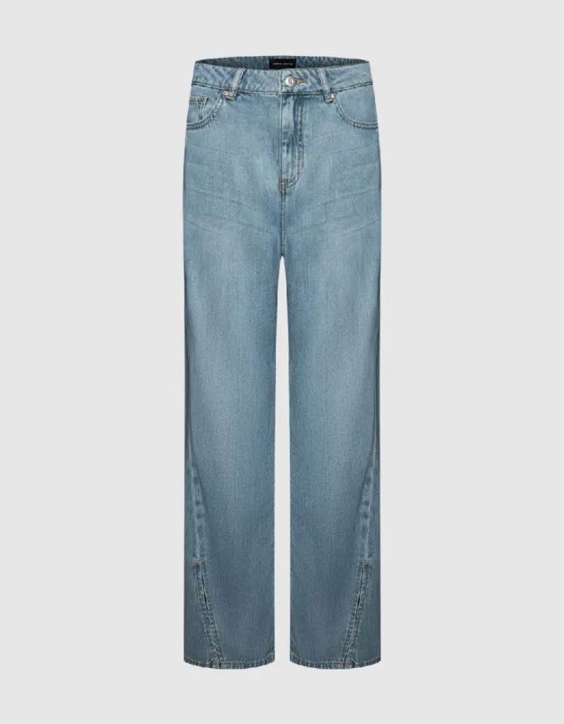 Split Hem Wide-Leg Jeans sold by Urban Revivo