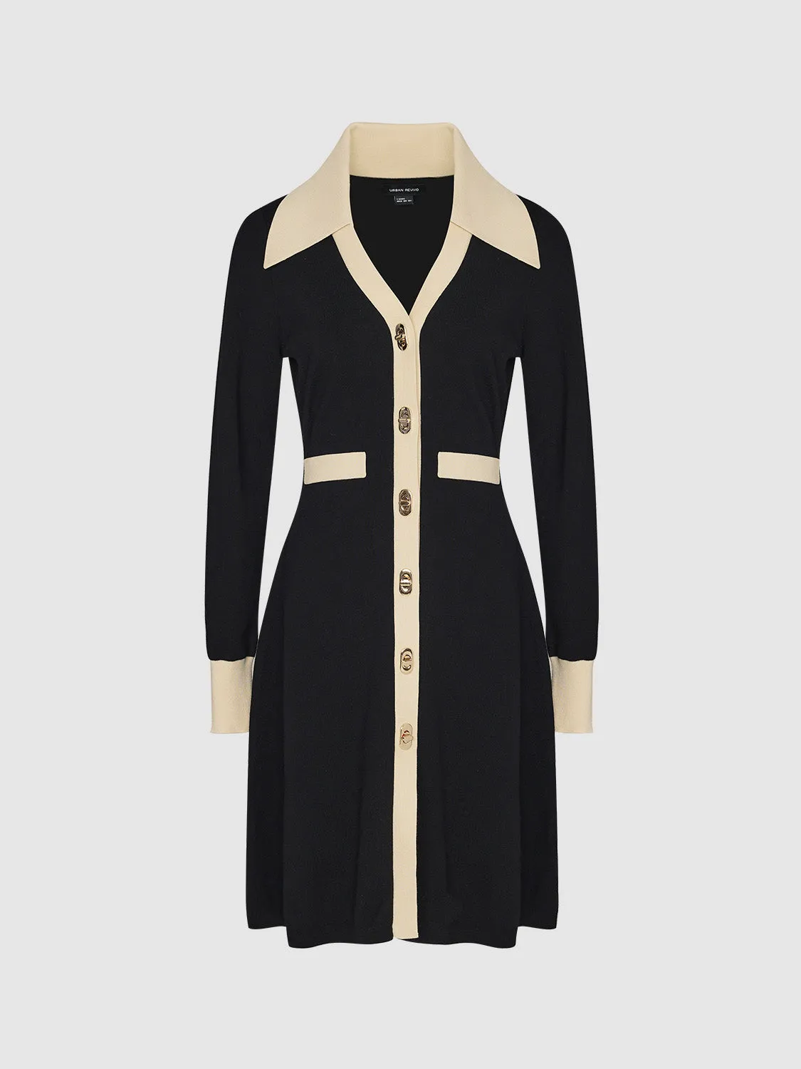 Collared Neck Skinny Knitted Dress sold by Urban Revivo product image thumbnail 2