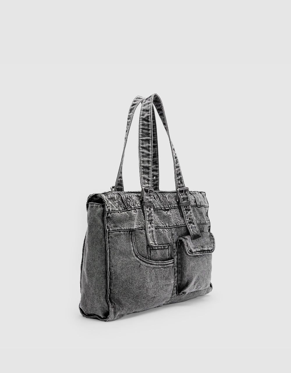 Denim Tote Bag sold by Urban Revivo product image thumbnail 2