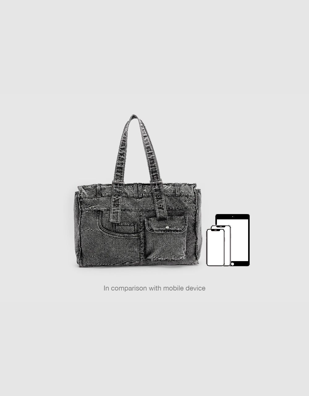 Denim Tote Bag sold by Urban Revivo product image thumbnail 3