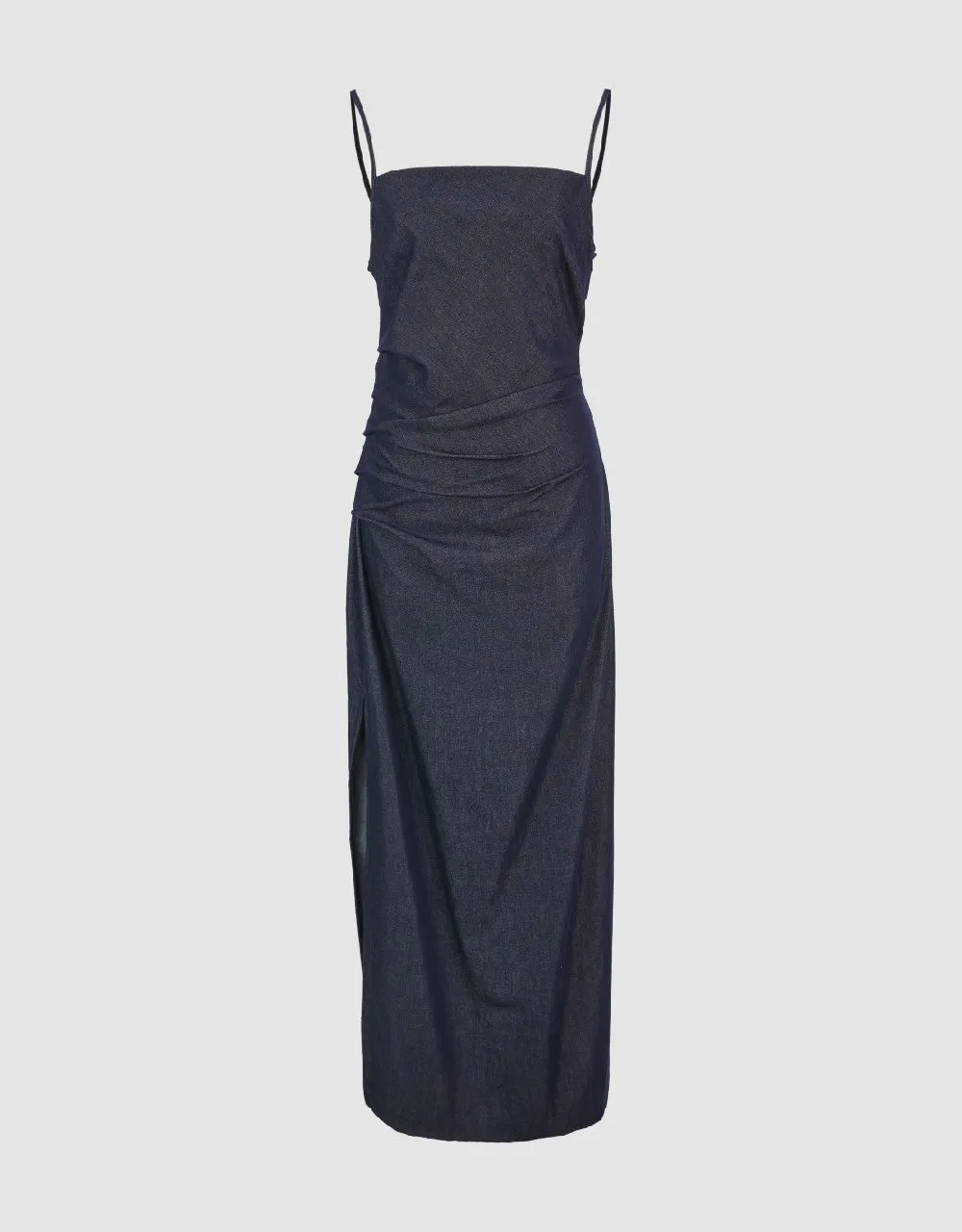 Ruched Midi Denim Dress sold by Urban Revivo
