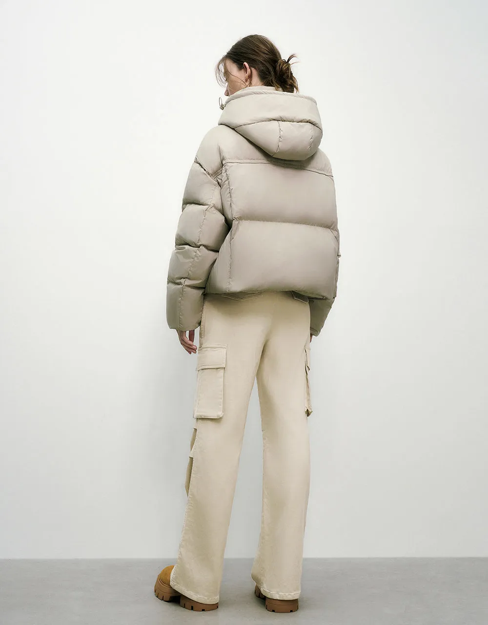 Hooded Straight Puffer Jacket sold by Urban Revivo product image thumbnail 4