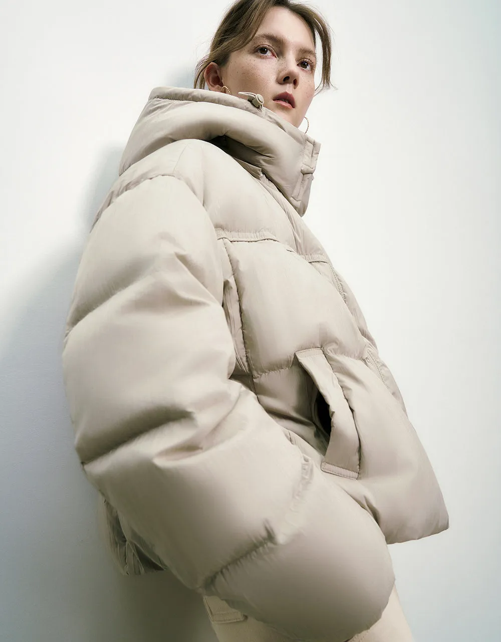 Hooded Straight Puffer Jacket sold by Urban Revivo product image thumbnail 3