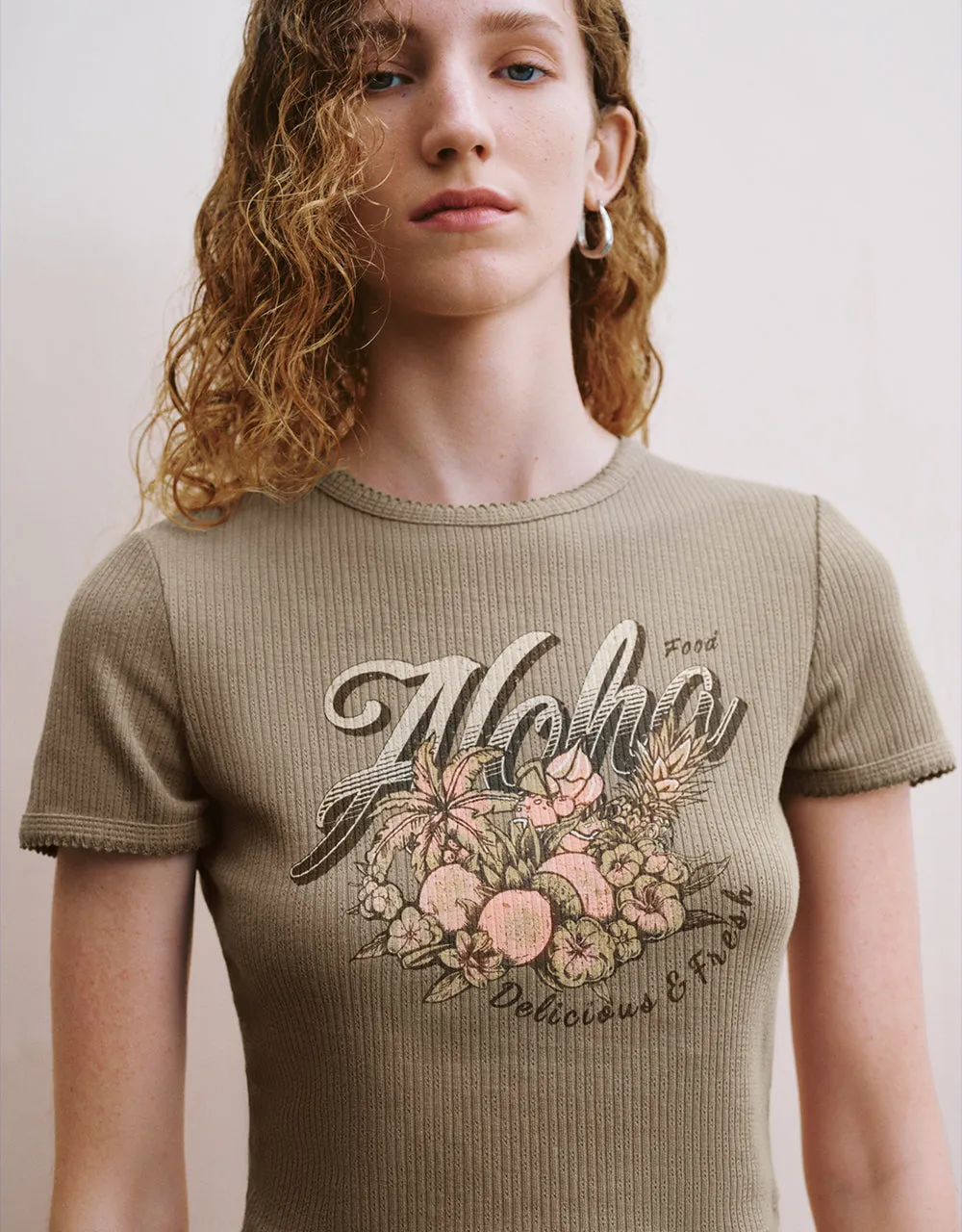 Printed Crew Neck Knitted T-Shirt sold by Urban Revivo product image thumbnail 4