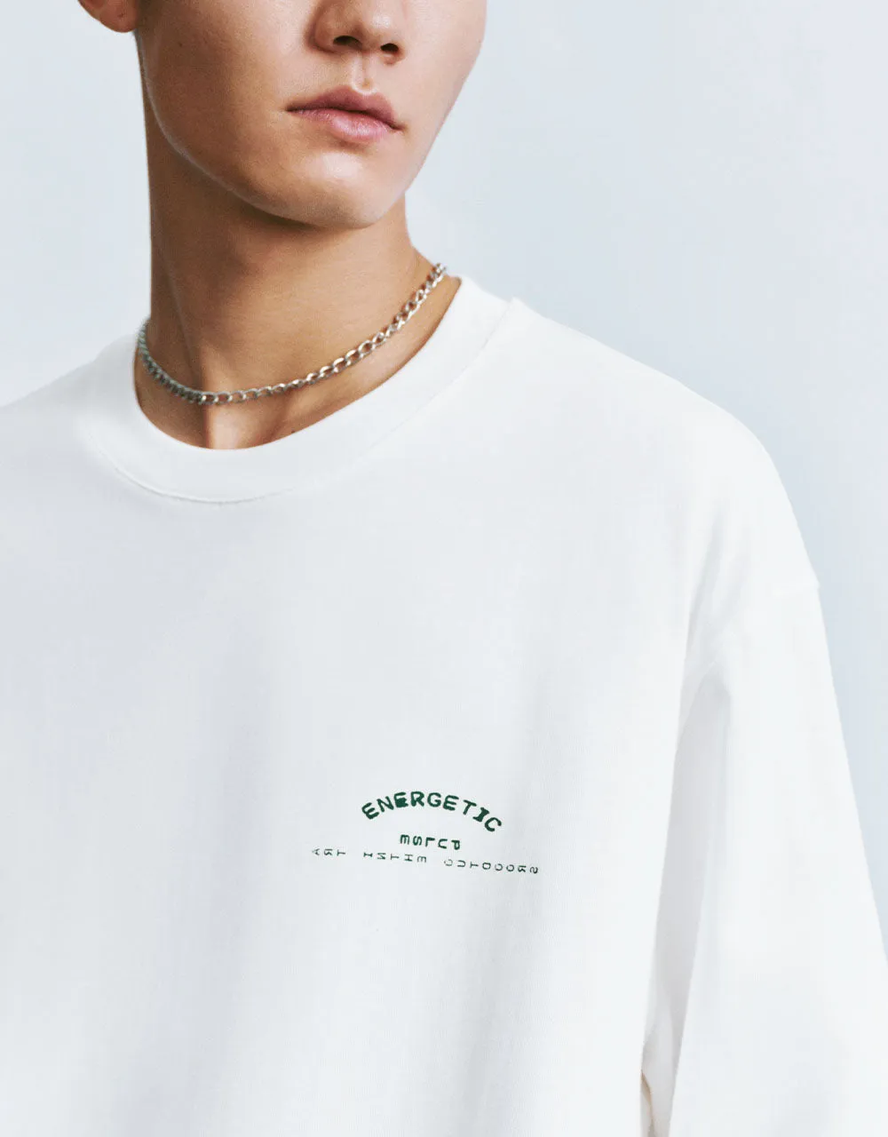 Printed Crew Neck Loose T-Shirt sold by Urban Revivo product image thumbnail 4