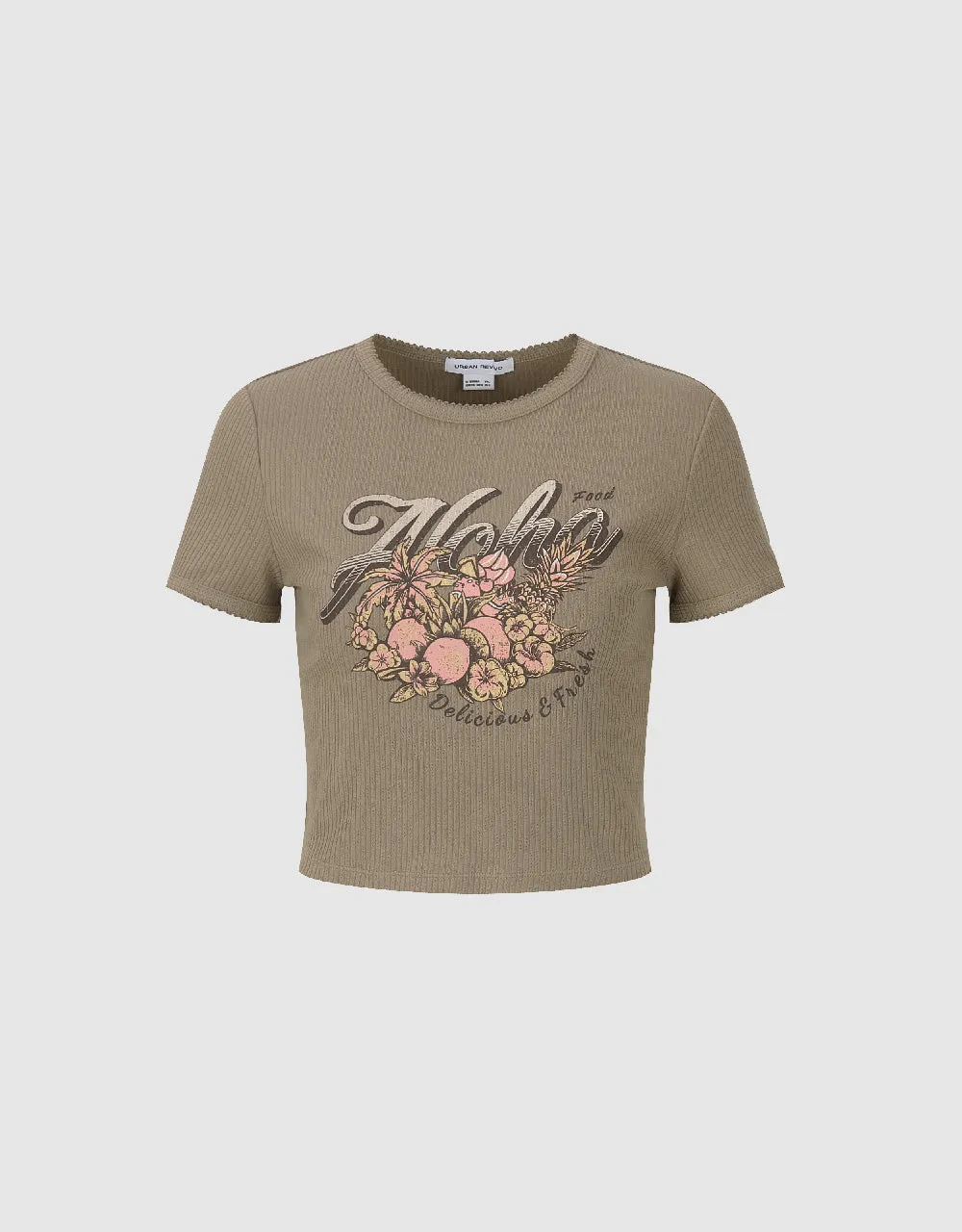 Printed Crew Neck Knitted T-Shirt sold by Urban Revivo product image thumbnail 2