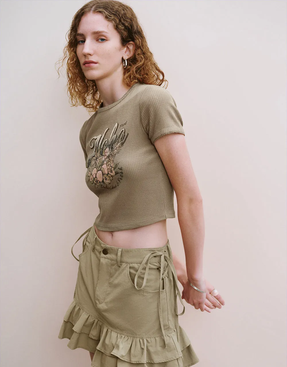 Printed Crew Neck Knitted T-Shirt sold by Urban Revivo product image thumbnail 3