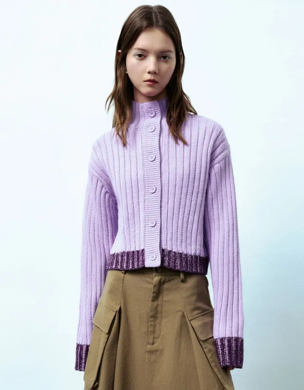 Stand Collar Knitted Cardigan sold by Urban Revivo