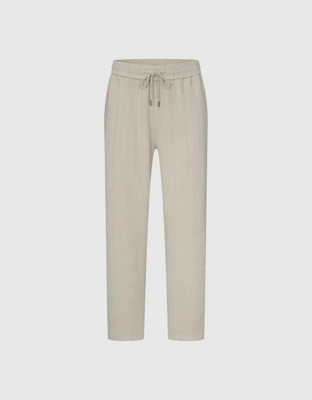 Drawstring Waist Knitted Straight Pants sold by Urban Revivo