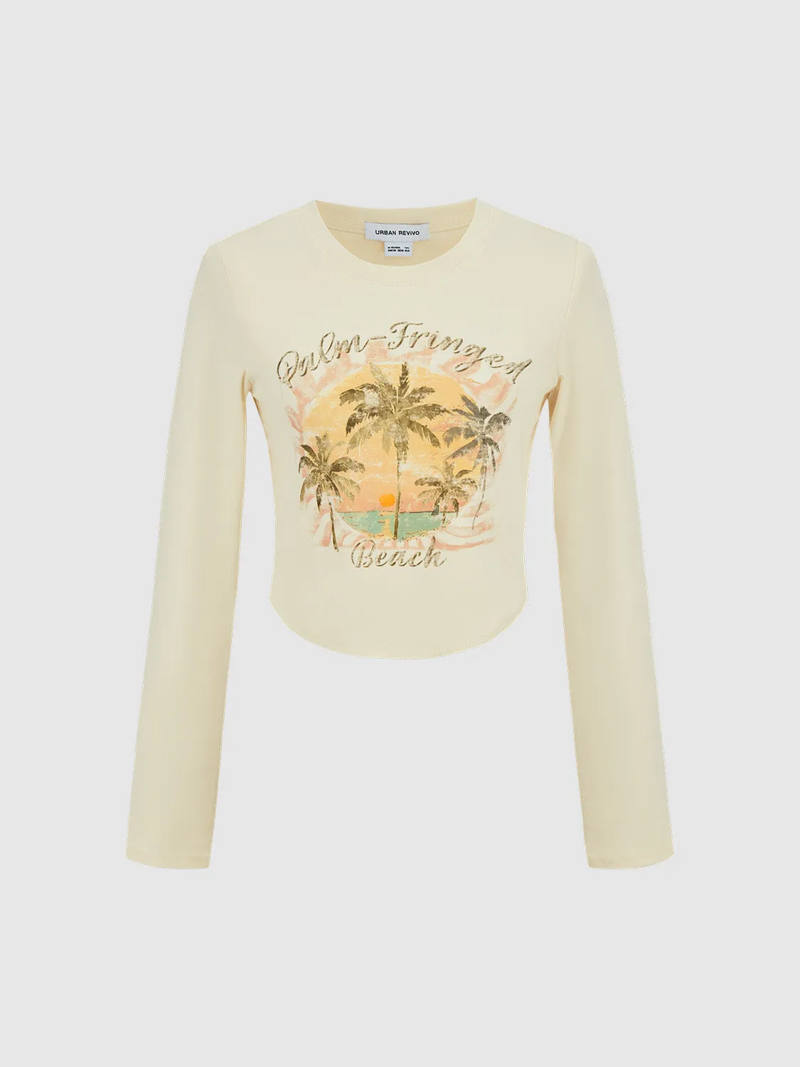 Printed Crew Neck Skinny T-Shirt sold by Urban Revivo product image thumbnail 2