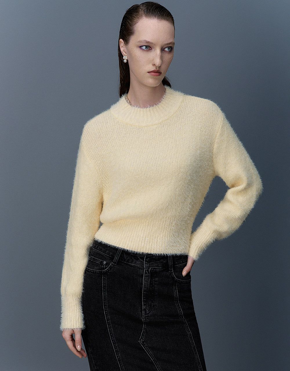 Drop Shoulder Sleeve Crew Neck Knitted T-Shirt sold by Urban Revivo