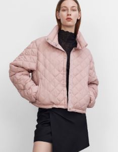 Quilted Embossed Stand Collar Padded Coat sold by Urban Revivo
