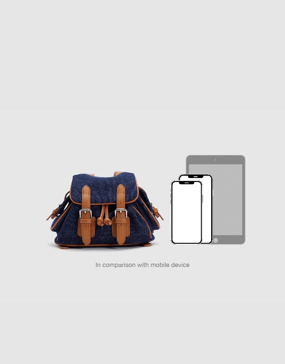 Double Buckled Denim Backpack sold by Urban Revivo product image thumbnail 3