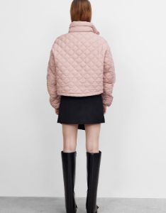 Quilted Embossed Stand Collar Padded Coat sold by Urban Revivo