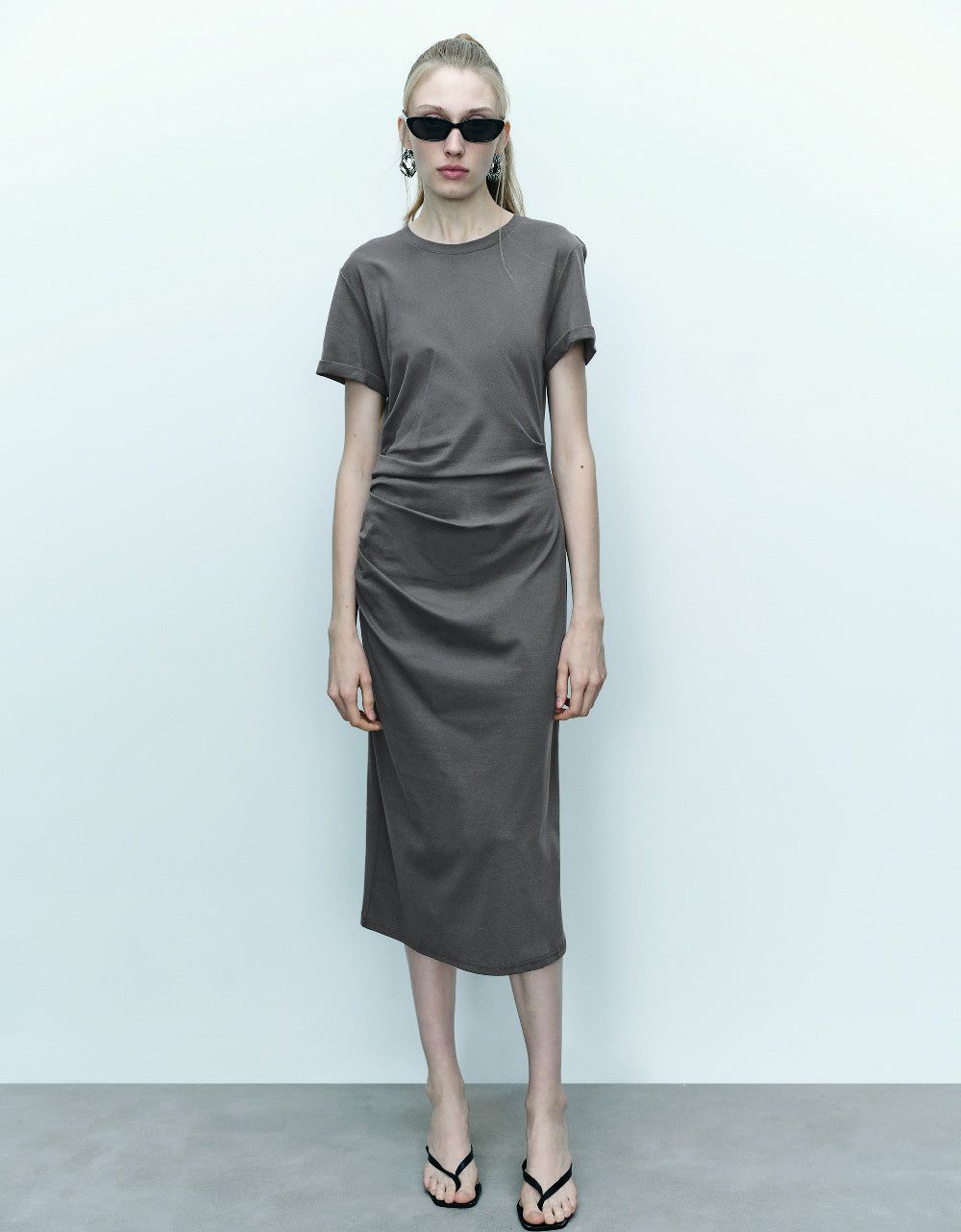 Ruched U Neck Skinny Dress sold by Urban Revivo