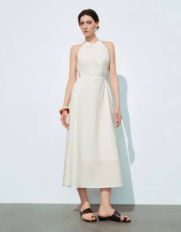 Cut-Out Halter Neck Straight Dress sold by Urban Revivo
