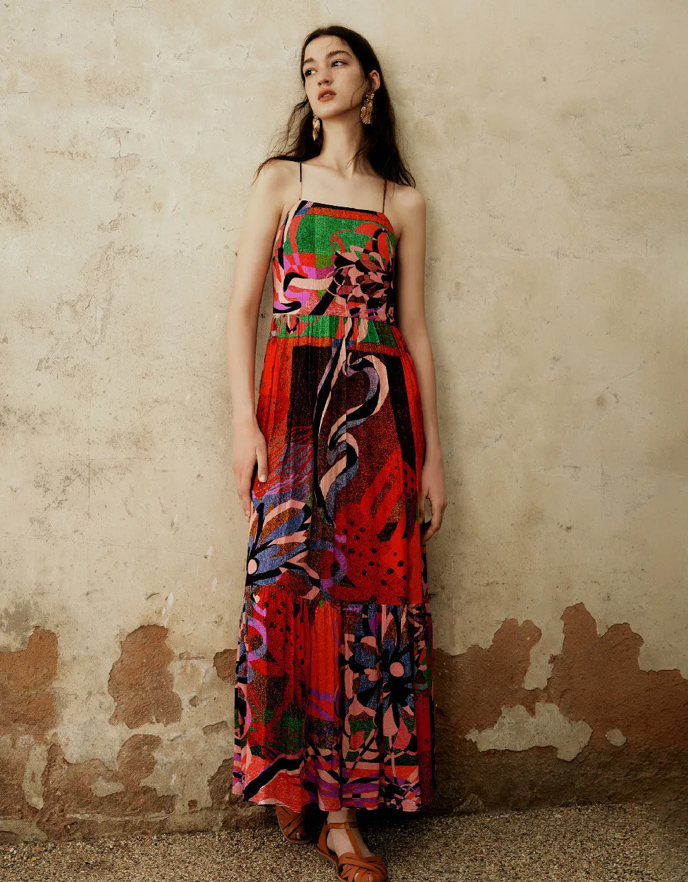 Printed Halter Neck A-Line Dress sold by Urban Revivo